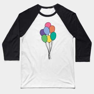Rainbow Party Balloons Baseball T-Shirt